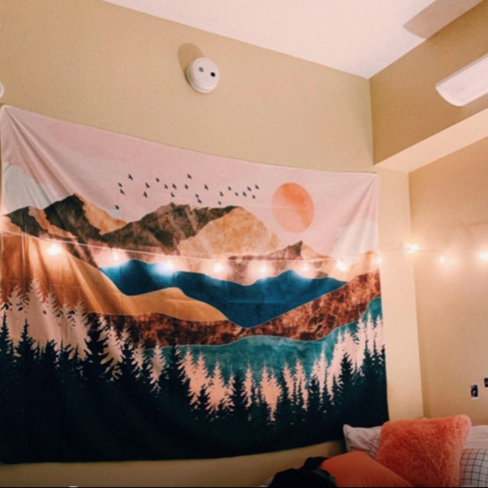 Retro Colorful Mountain Sunset Modern Nature Wall Tapestry/Pop Art - Picture 4 of 7